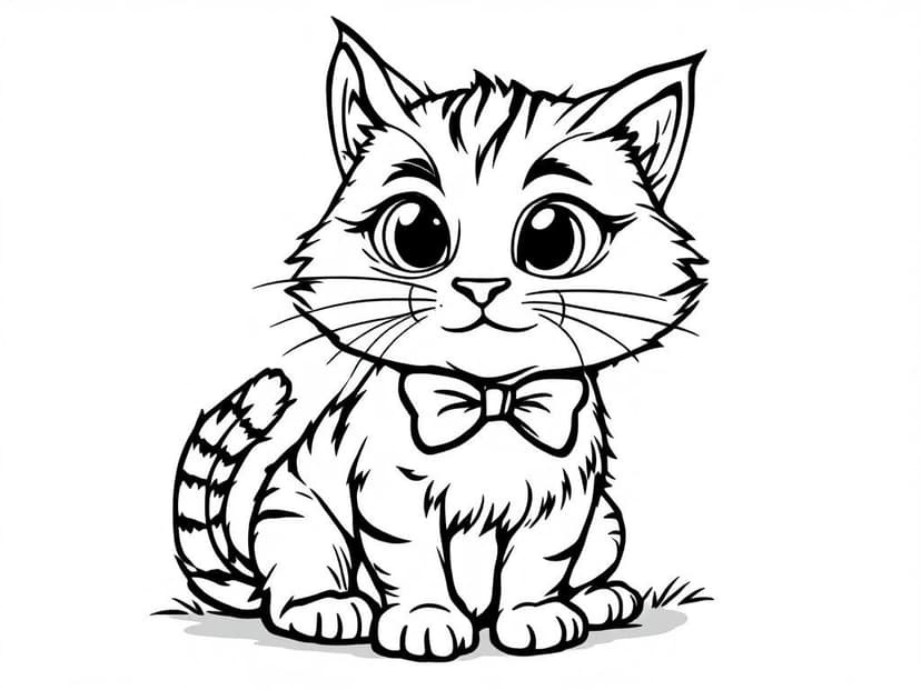 Coloring page of a cat