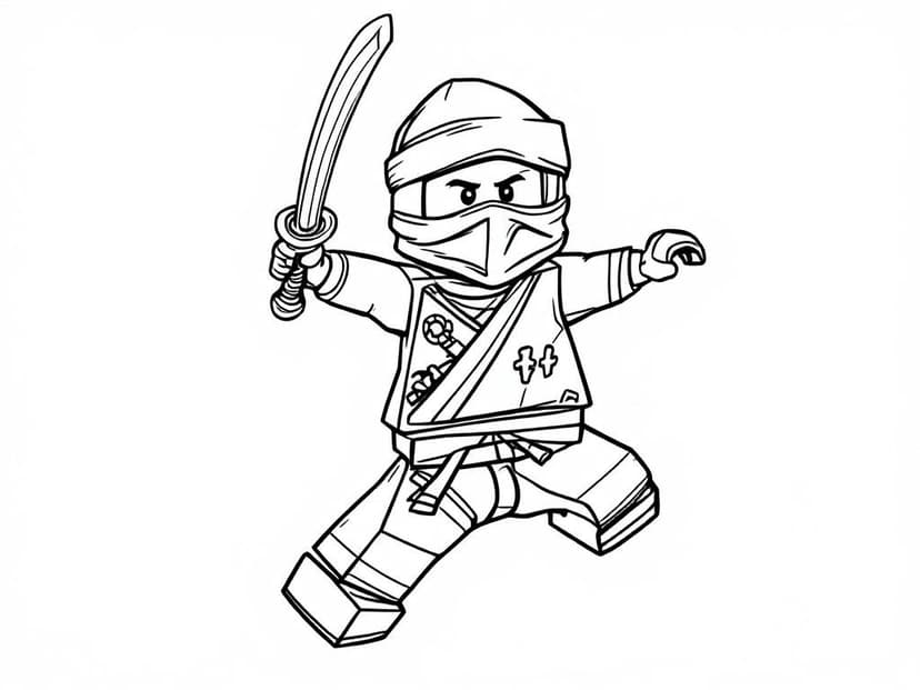 Coloring page of a ninja figure
