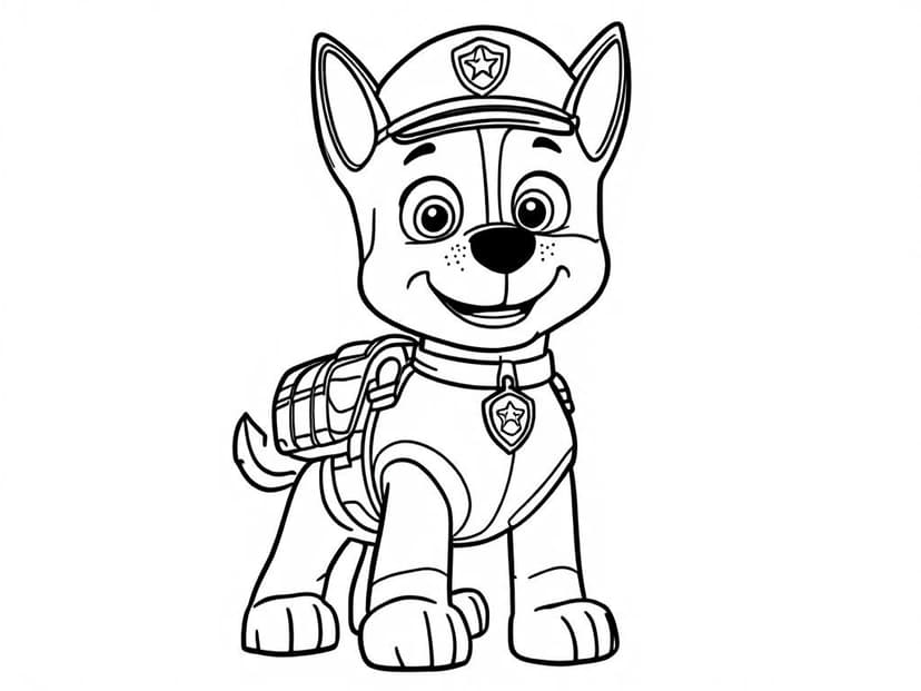 Coloring page of a rescue-dogs scene