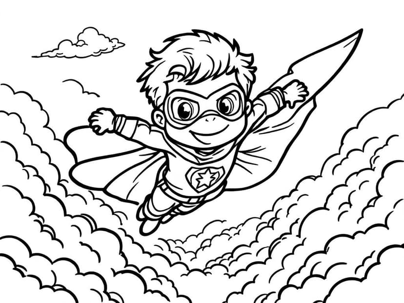 Coloring page of a superhero