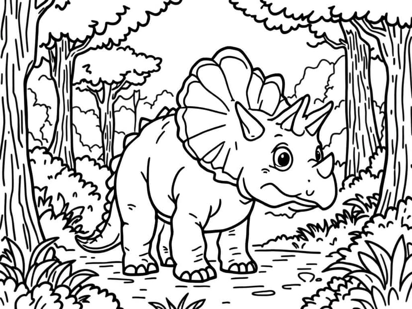 Coloring page of a dinosaur